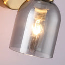 Modern black glass shade wall lamp for bedroom with smoked glass