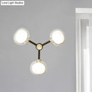 DecorBites™ Modern Black and Gold Wall Sconce with Clear Glass Shade - 3-Head Bedroom Lighting