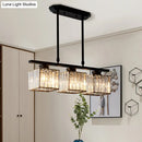 DecorBites™ Modern 3/4-Light Square Hanging Ceiling Fixture with Clear Crystal in Black/Gold for Dining Room