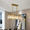 DecorBites™ Modern 3/4-Light Square Hanging Ceiling Fixture with Clear Crystal in Black/Gold for Dining Room