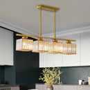 DecorBites™ Modern 3/4-Light Square Hanging Ceiling Fixture with Clear Crystal in Black/Gold for Dining Room