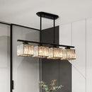 DecorBites™ Modern 3/4-Light Square Hanging Ceiling Fixture with Clear Crystal in Black/Gold for Dining Room