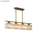 DecorBites™ Modern 3/4-Light Square Hanging Ceiling Fixture with Clear Crystal in Black/Gold for Dining Room