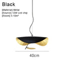 Modern black & gold abstract pendant light dining room sculptural lamp