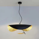 Modern black & gold abstract pendant light dining room sculptural lamp