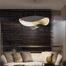 Modern black & gold abstract pendant light dining room sculptural lamp