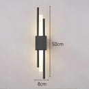 Modern black & gold acrylic pipe wall lamp bedroom sconce
