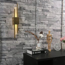Modern black & gold acrylic pipe wall lamp bedroom sconce
