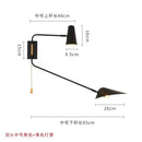 Modern black & gold adjustable double head wall lamp bedroom sconce