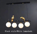 Modern black & gold bird glass pendant lights dining room