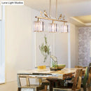 DecorBites™ Modern Black/Gold Chandelier Lamp with Clear Crystal Drum Shade, Bird Accent - 3 Heads Hanging Light Fixture