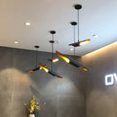 Modern black & gold blade pendant light dining room