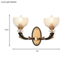 Modern black & gold branch sconce bedroom clear prismatic glass shade