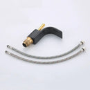 Modern black & gold brass waterfall basin faucet bathroom sink tap