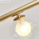 Modern black & gold bubble clear glass island light dining room