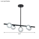 Modern black & gold bubble clear glass island light dining room
