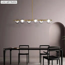 Modern black & gold bubble clear glass island light dining room