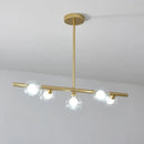 Modern black & gold bubble clear glass island light dining room