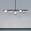 Modern black & gold bubble clear glass island light dining room