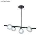Modern black & gold bubble clear glass island light dining room