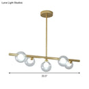 Modern black & gold bubble clear glass island light dining room