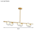 Modern black & gold bubble clear glass island light dining room