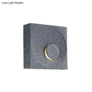 Modern black & gold cement square wall light bedroom moon sconce