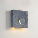 Modern black & gold cement square wall light bedroom moon sconce