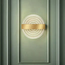 Modern black & gold circle led wall lamp for living room