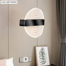 Modern black & gold circle led wall lamp for living room