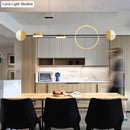 DecorBites™ Contemporary Gold LED Pendant Light for Dining Room - Circle Metal Island Ceiling Lighting