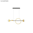 DecorBites™ Contemporary Gold LED Pendant Light for Dining Room - Circle Metal Island Ceiling Lighting