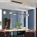 DecorBites™ Contemporary Gold LED Pendant Light for Dining Room - Circle Metal Island Ceiling Lighting