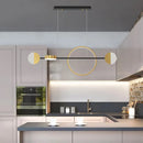 DecorBites™ Contemporary Gold LED Pendant Light for Dining Room - Circle Metal Island Ceiling Lighting