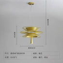 Modern black & gold circular iron pendant light dining room