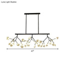 Modern black & gold clear glass bubble chandelier dining room light