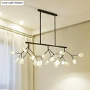 Modern black & gold clear glass bubble chandelier dining room light