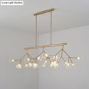 Modern black & gold clear glass bubble chandelier dining room light