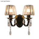Modern black & gold conical crystal wall lamp living room