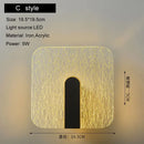 Modern black & gold crackled glass led wall lamp bedroom light