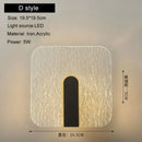 Modern black & gold crackled glass led wall lamp bedroom light