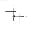 Modern black & gold crossed lines led wall light bedroom fixture