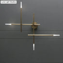 Modern black & gold crossed lines led wall light bedroom fixture