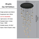 Modern black & gold crystal ball pendant light for living room