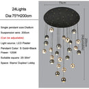 Modern black & gold crystal ball pendant light for living room
