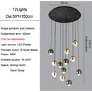 Modern black & gold crystal ball pendant light for living room
