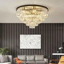 Modern black & gold crystal ceiling chandelier living room light