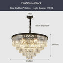 Modern black & gold crystal ceiling chandelier living room light