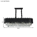 Modern black & gold crystal chandelier dining room rectangular light