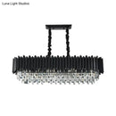 Modern black & gold crystal chandelier dining room rectangular light
